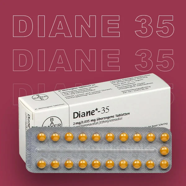 Packung mit Diane 35 Pille - orales Kontrazeptivum